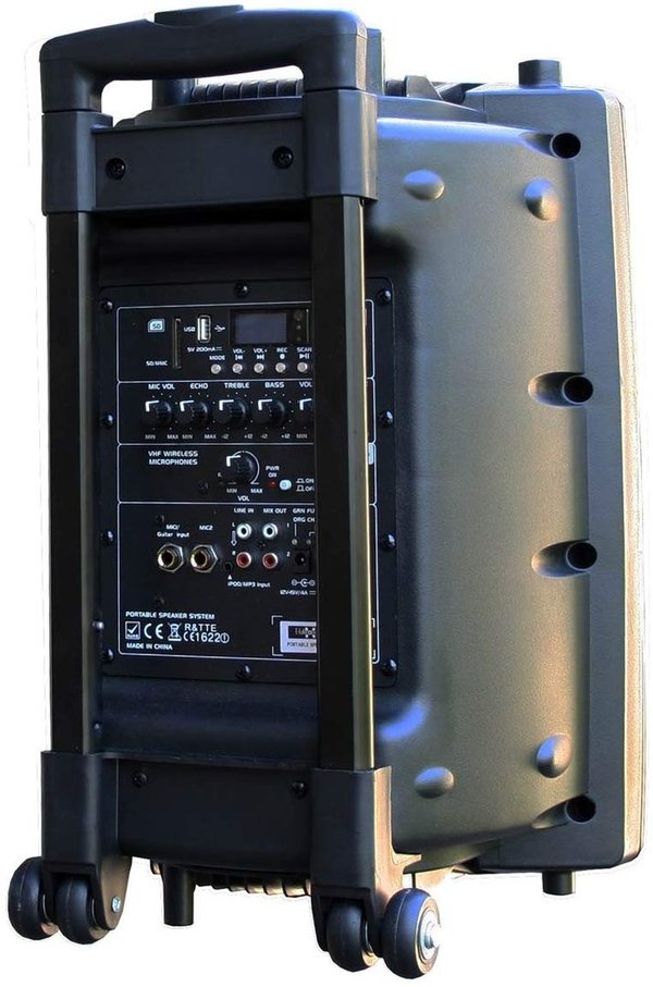 Mobile PA Sound Anlage mit Akku inkl. Funkmikrofon 500W